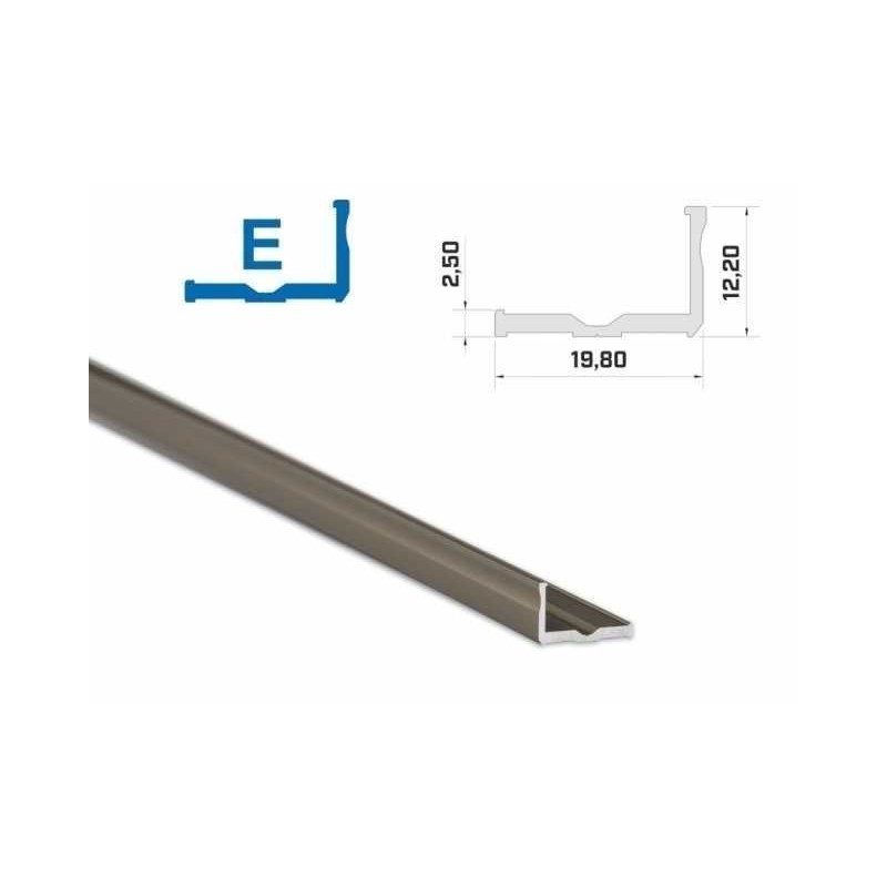 Profil Aluminiowy Napowierzchniowy Lumines Typ E Do Taśm Led - Inox - 1 Metr