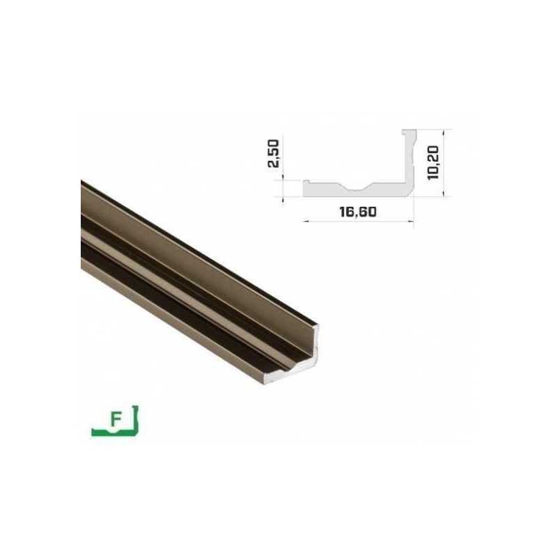 Profil Aluminiowy Napowierzchniowy Lumines Typ F Do Taśm Led - Inox - 1 Metr